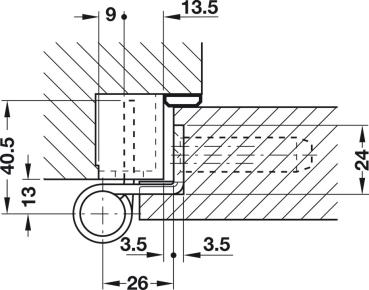Preview: Objekttürband Edelstahl matt VX 7939/160 für gefälzte Objekttüren bis 200 kg Simonswerk ohne Stiftsicherung